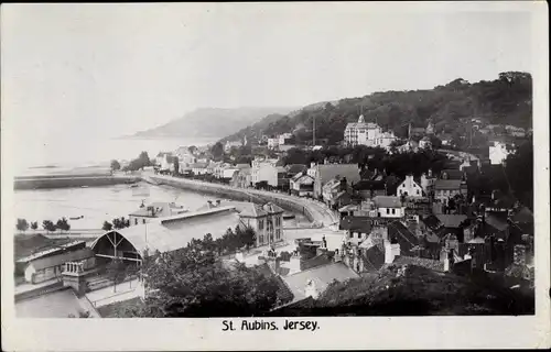 Ak Saint Aubin Kanalinsel Jersey, Panorama vom Ort