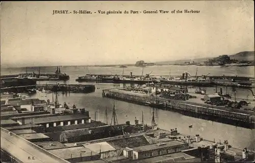 Ak Saint Helier Kanalinsel Jersey, General View of the Harbour