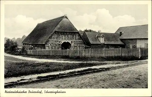 Ak Schweringhausen Ehrenburg in Niedersachsen, Niedersächsischer Bauernhof