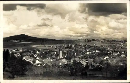 Ak Peiting in Oberbayern, Blick vom Kalvarienberg auf den Ort