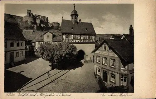 Ak Königstein im Taunus, Partie am alten Rathaus, Ruine