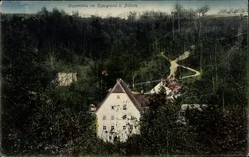 Ak Dresden Nordost Hosterwitz, Blick auf Keppmühle im Keppgrund, Fachwerkhaus