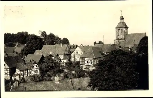 Foto Ak Tecklenburg in Westfalen, Teilansicht mit Kirche