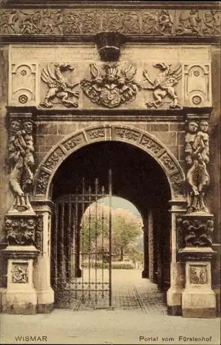 Ak Hansestadt Wismar, Portal vom Fürstenhof