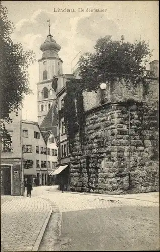 Ak Lindau am Bodensee Schwaben, Heidenmauer