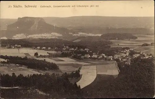 Ak Gohrisch Sächsische Schweiz, Gesamtansicht mit Lilienstein