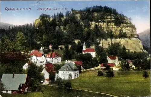 Ak Oybin in der Oberlausitz, Teilansicht mit Oybin