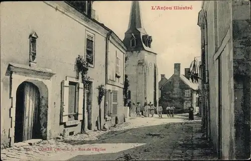 Ak Corzé Maine et Loire, Rue de l'Eglise