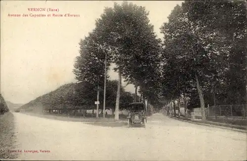 Ak Vernon Eure, Avenue des Capucins et Route d'Evreux