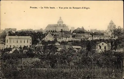 Ak Provins Seine et Marne, La ville haute, Vue prise du Rempart d'Aligre