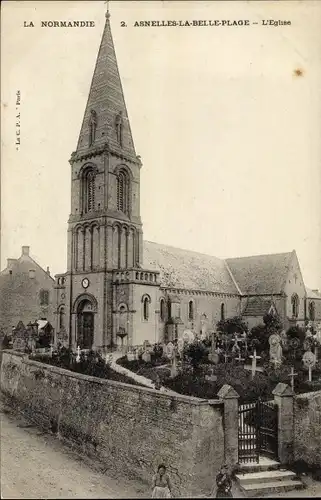 Ak Asnelles La Belle Plage Calvados, L'Eglise