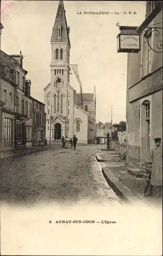 Ak Aunay sur Odon Calvados, L'Eglise