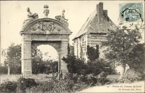 Ak Sorel Eure et Loir, Ruines du Chateau