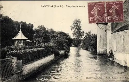 Ak Saint Piat Eure et Loir, Vue prise du Moulin