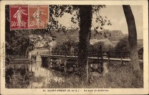 Ak Saint Prest Eure et Loir, Le Pont de Solferino