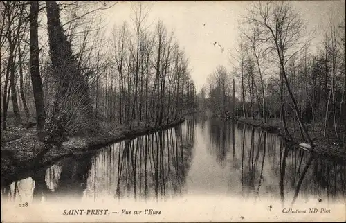 Ak Saint Prest Eure et Loir, Vue sur l'Eure