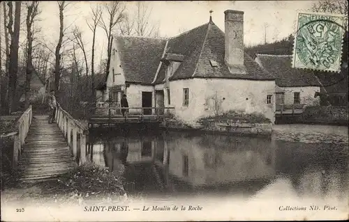 Ak Saint Prest Eure et Loir, Le Moulin de la Roche