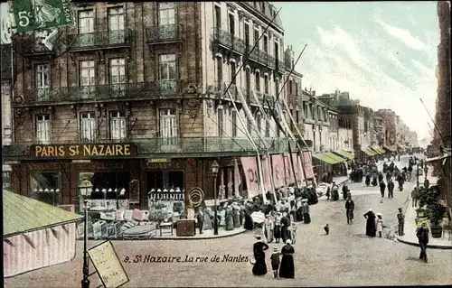 Ak Saint Nazaire Loire Atlantique, La rue de Nantes