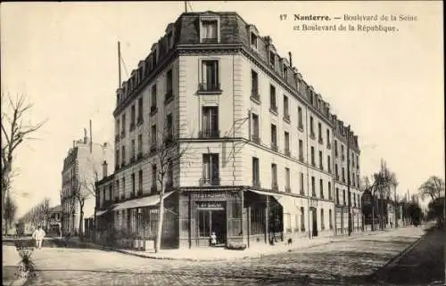 Ak Nanterre Hauts de Seine, Boulevard de la Seine et Boulevard de la Republique