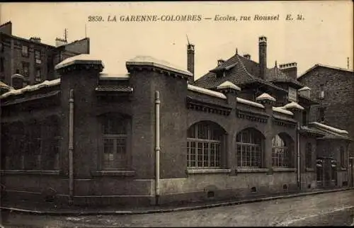 Ak La Garenne Colombes Hauts de Seine, Ecoles, rue Roussel