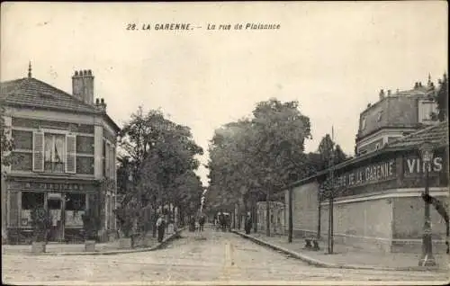 Ak La Garenne Hauts de Seine, La rue de Plaisance