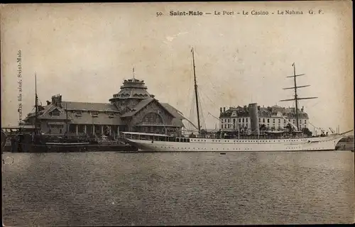 Ak Saint Malo Ille et Vilaine, Le Port, Le Casino, Le Nahma