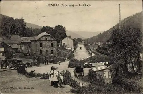 Ak Deville Ardennes, Le Moulin