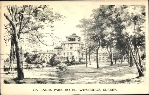 Ak Weybridge Surrey, Oatland Park Hotel