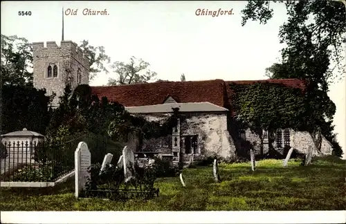 Ak Chingford London Borough of Waltham Forest, Old Church, Graveyard
