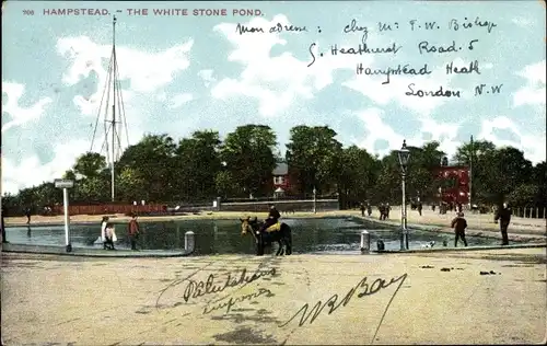 Ak Hampstead London England, The White Stone Pond