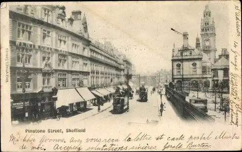 Ak Sheffield Yorkshire England, Pinstone Street