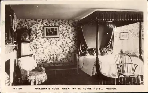 Ak Ipswich Suffolk, Pickwicks Room, Great White Horse Hotel