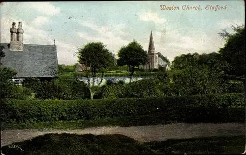 Ak Stafford West Midlands England, Weston Church