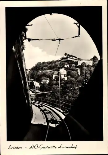 Ak Dresden Weißer Hirsch Sachsen, Blick durch den Tunnel zum Luisenhof