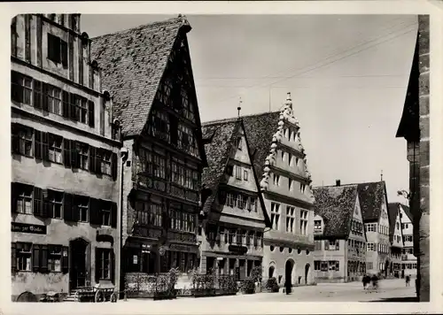 Ak Dinkelsbühl in Mittelfranken, Rothenburger Straße, Deutsches Haus und Schranne