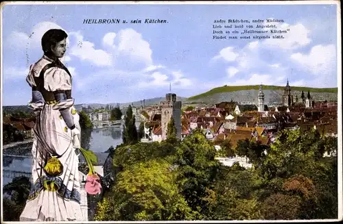 Ak Heilbronn am Neckar, Stadtbild mit Kätchen