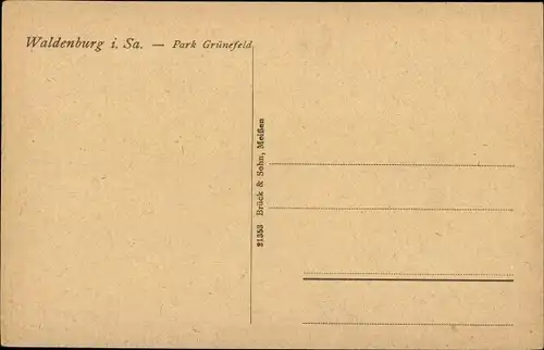 Ak Grünfeld Waldenburg in Sachsen, Parkpartie, Allee