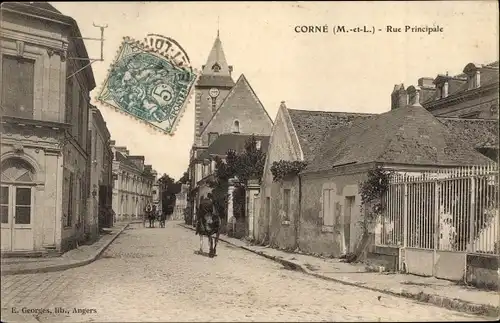 Ak Corne Maine et Loire, Rue Principale