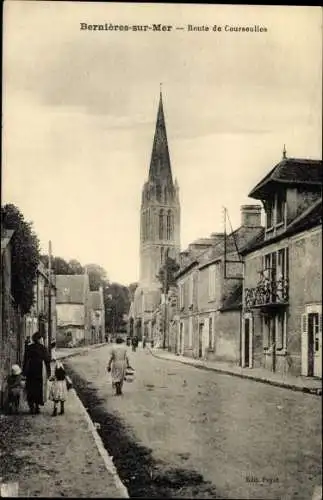 Ak Bernieres sur Mer Calvados, Route de Courseulles