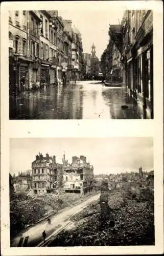 Ak Caen Calvados, La Rue Saint Jean, Inondations Janvier 1926