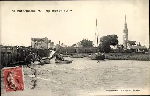 Ak Donges Loire Atlantique, Vue prise de la Loire