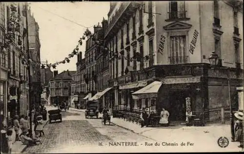 Ak Nanterre Hauts de Seine, Rue du Chemin de Fer