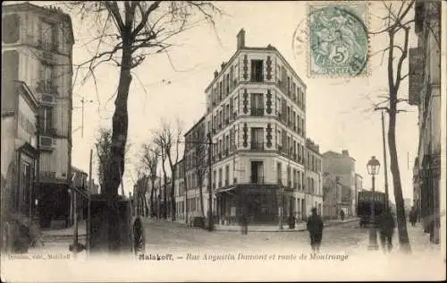 Ak Malakoff Hauts de Seine, Rue Augustin Dumont et route de Montrouge