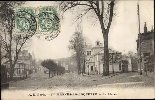 Ak Marnes la Coquette Hauts de Seine, La Place