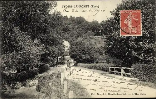 Ak Lyons la Forêt Eure, Partie im Park
