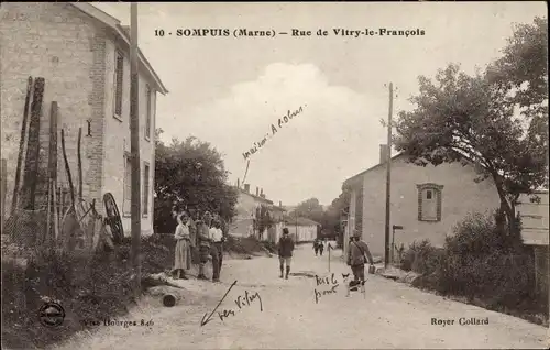 Ak Sompuis Marne, Rue de Vitry le Francois