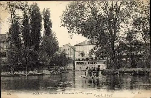 Ak Poissy Yvelines, Vue sur le Restaurant de l'Esturgeon