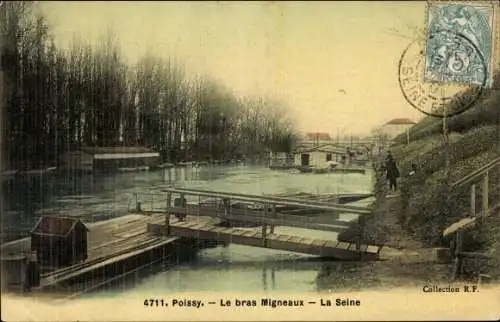 Ak Poissy Yvelines, Le bras Migneaux, La Seine