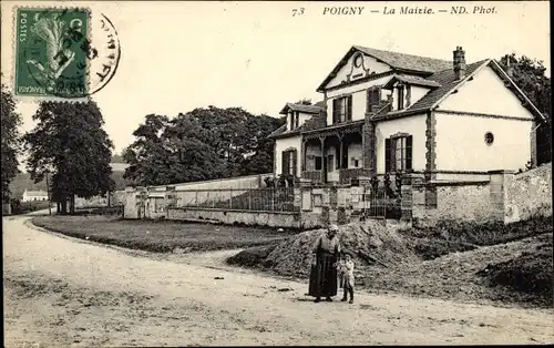 Ak Poigny Yvelines, La Mairie