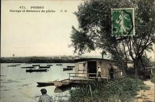 Ak Poissy Yvelines, Garage et Bateaux de peche